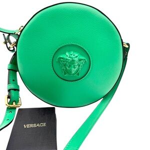 Versace La Medusa Green Disco Round Camera Bag - NWT